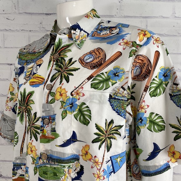 reyn spooner Other - Reyn Spooner Shirt Men's Large Button Up Tampa Bay Rays Baseball MLB Camp NWT